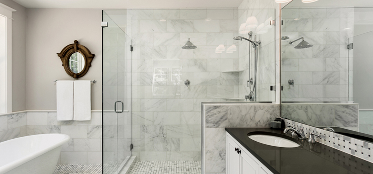 bathroom shower door installation in Newport Beach